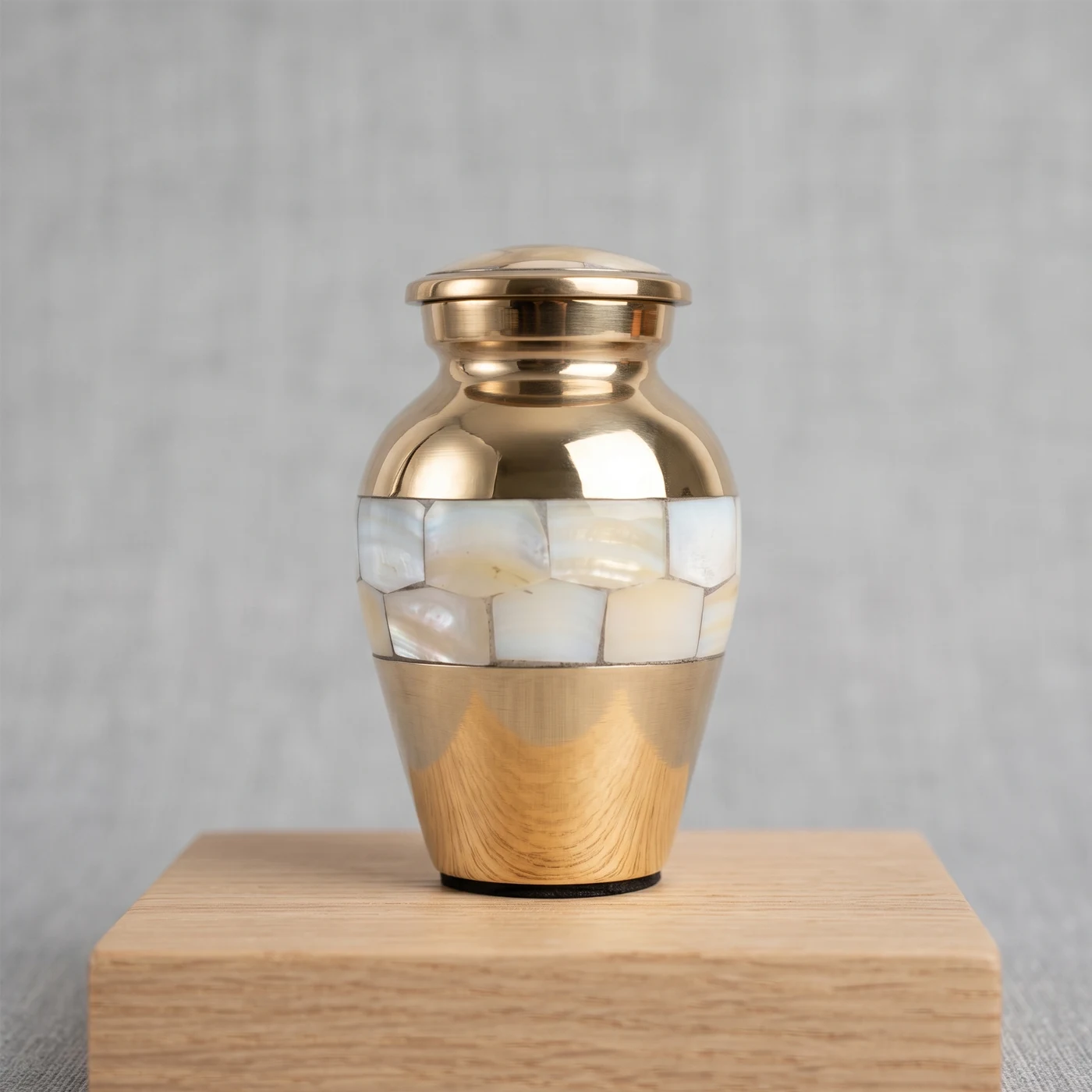 Brass Mother of Pearl Keepsake Urn