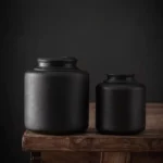Dignified Memorial Classic Black Ceramic Cremation Urn for Ashes