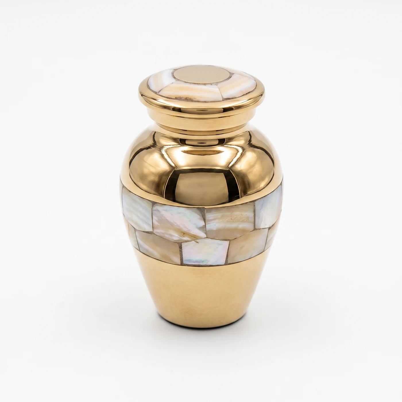 Gold Pearl Petal Keepsake Urn for Ashes