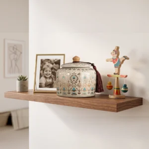 Lotus Decorative Ceramic Urn Home Interior Setup