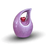 Timeless Heart Teardrop Keepsake Urn for Ashes - Purple