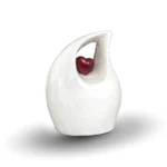 Timeless Heart Teardrop Keepsake Urn for Ashes - White