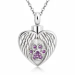 Angel Wings Pet Memorial Ashes Necklace - Memorial Jewellery Keepsake Pendant