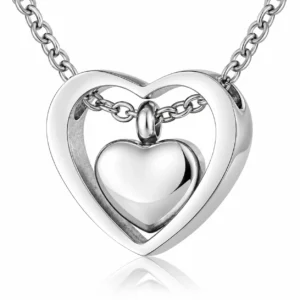 Eternal Embrace™ Double Heart Ashes Necklace – Gold & Silver