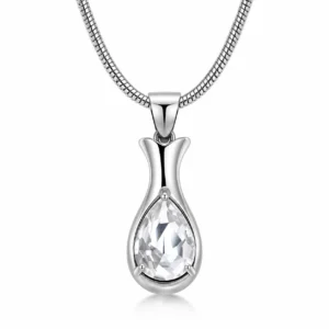 ternal Lumière crystal teardrop ashes necklace and cremation urn pendant