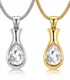 Eternal Lumière gold and silver crystal teardrop ashes necklaces with premium cremation urn pendants