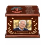 Forever Love Photo Frame Wooden Cremation Urn – Tree of Life Urn for Adult Ashes