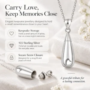 Keep memories close ashes necklace
