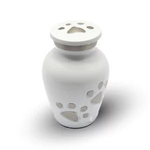 Beautiful White Urn for Dog or Cat Ashes