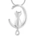 Cat on Moon Cremation Necklace - Ash Memorial Pendant