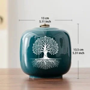 Ceramic Tree of Life Memorial Urn - size guide