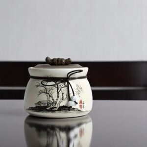 Ceramic dog or cat ashes urn – peaceful landscape design