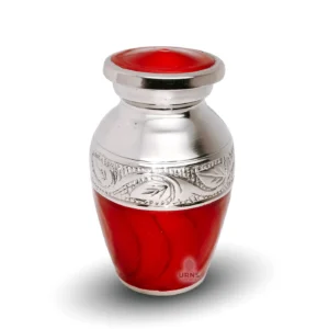 Crimson Serenity Keepsake Urn - Red Cremation Urn for Ashes