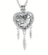 Crystal Heart Dreamcatcher Urn Pendant - Stainless Steel Memorial Jewellery