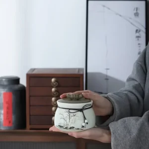 Durable ceramic cremation urn for dogs or cats – keepsake container
