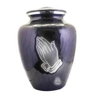 Elegant Black Praying Hands Cremation Urn for Adult Ashes