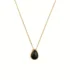 Midnight Teardrop Memorial Urn Pendant Necklace – Black Agate Ashes Keepsake Jewelry for Women