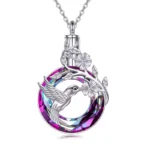 Radiant Dusk Hummingbird Ashes Pendant - Crystal Memorial Locket (Australia)