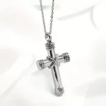 Silver Cross Ashes Pendant - Bereavement Memorial Keepsake