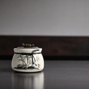 Sympathy gift urn for pet loss – hand-painted ceramic design