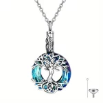 Crystal Tree of Life Ashes Necklace - Pet Memorial Urn Pendant