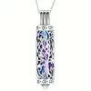 Tree of Life Memorial Ashes Necklace - Stainless Steel Cremation Urn Pendant with Ashes Vial