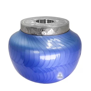 ample serenity blue candlelight adult cremation urn for human ashes