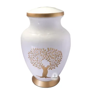 aria tree of life urn white gold