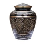 Black & Gold Brass Cremation Urn for Sale
