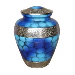 Blue Petal Classic Engraved Adult Cremation Urn for Human Ashes