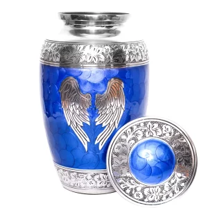 celestial blue wings cremation urn for ashes