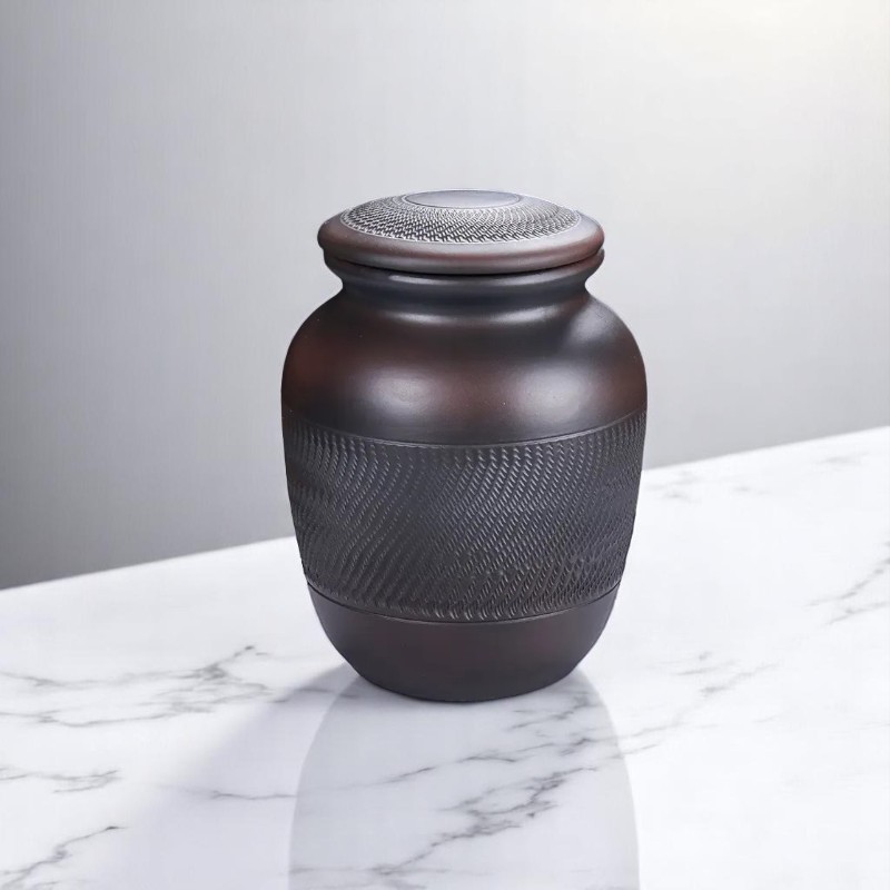 Elegant Handcrafted Ceramic Urn With Secure Lid ideal For Preserving Elegant Handcrafted Ceramic Urn With Secure Lid ideal For Preserving