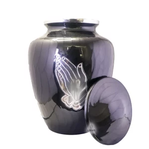 elite cloud black praying hands cremation urn