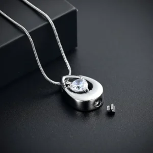 internal chamber for ashes - heart keepsake necklace