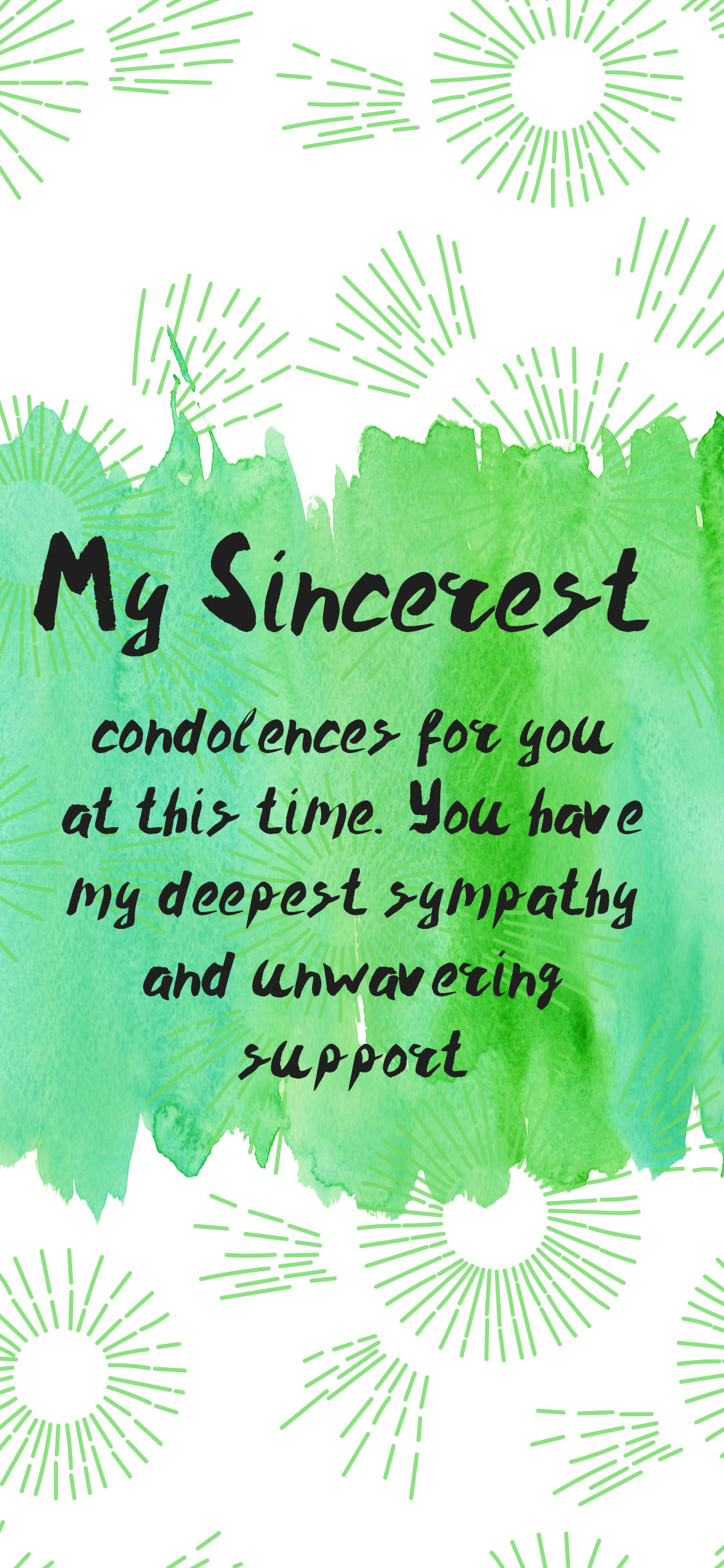 My sincerest condolences - sympathy card