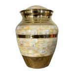 Pearl Petal Adult Brass Cremation Urn for Ashes
