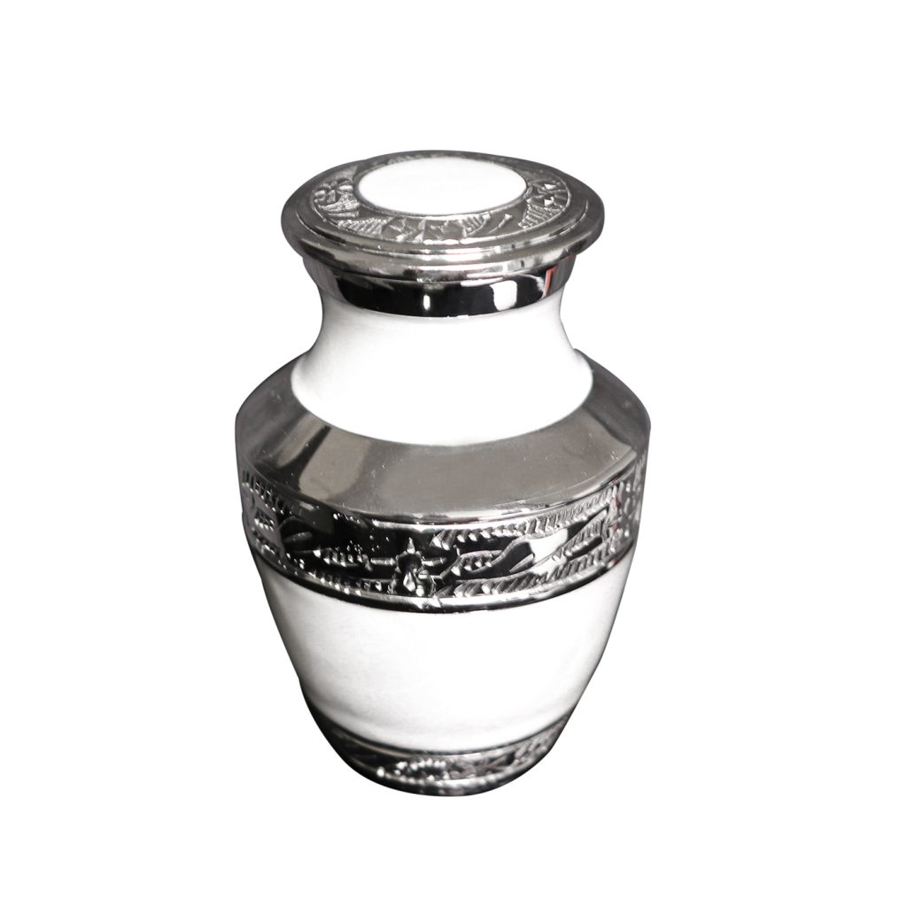 Pearl White Keepsake Urn for Ashes