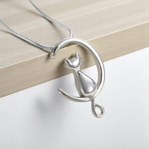 pet ashes necklace cat moon