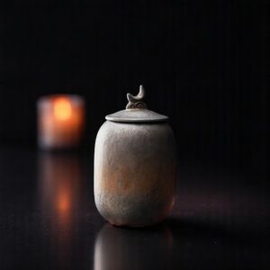 rustic antique cremation urn for ashes