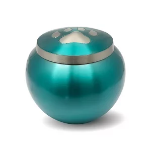 sea green brass dog cat pet cremation urn for sale