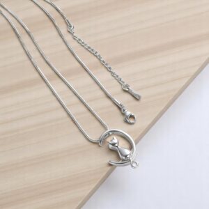 stainless steel cat cremation pendant