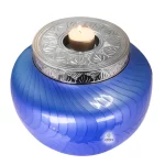 Ample Serenity Modern Blue Candlelight Adult Cremation Urn for Human Ashes