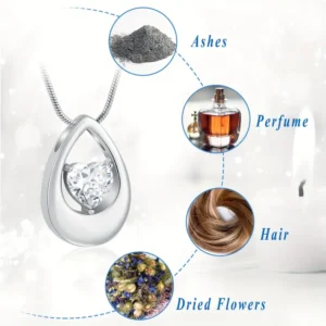 usage of teardrop memorial necklace