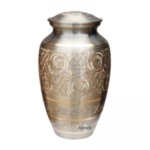 Classic Gold Brass Cremation Urn for Ashes