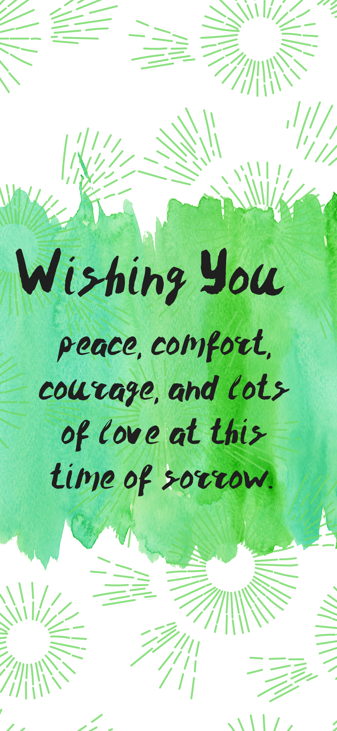 wishing you peace comfort - sympathy card