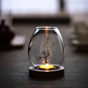 wooden base candle for remembrance