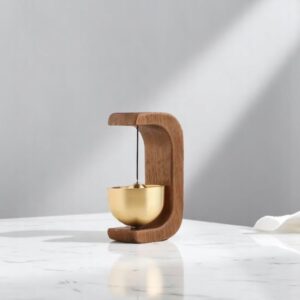wooden doorbell with brass sound